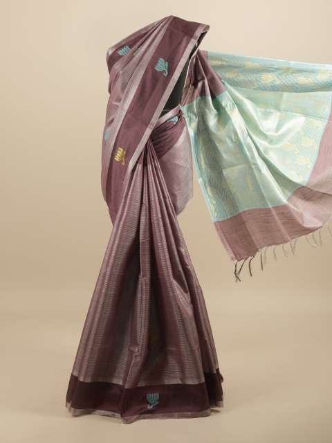 

Pothys Lavender & Sea Green Woven Design Jute Silk Saree