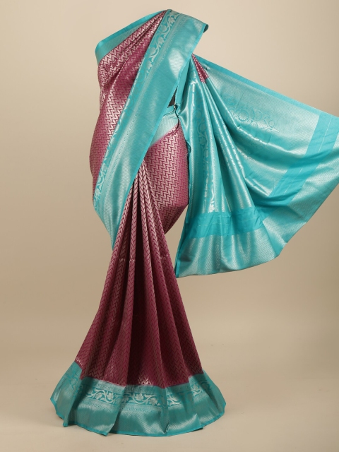 

Pothys Purple & Blue Woven Design Art Silk Banarasi Saree