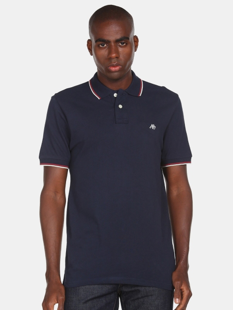 

Aeropostale Men Navy Blue Polo Collar T-shirt