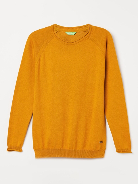 

Bossini Boys Mustard Solid Round Neck Sweater