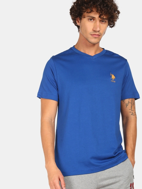 

U S Polo Assn Men White V-Neck T-shirt