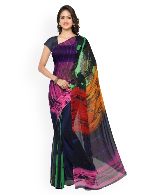 

Vaamsi Black Poly Georgette Printed Saree