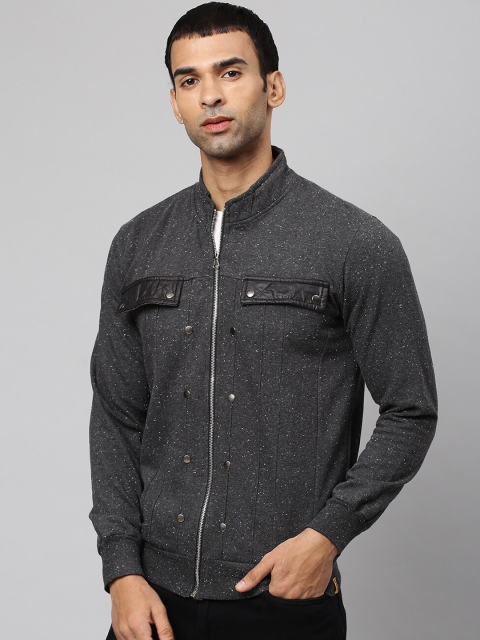 

Campus Sutra Men Charcoal Cotton Windcheater Jacket