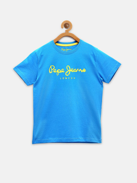

Pepe Jeans Boys Blue Typography Printed T-shirt