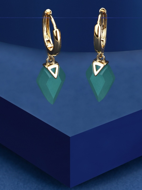 

Accessorize Gold-Plated & Green Contemporary Hoop Earrings