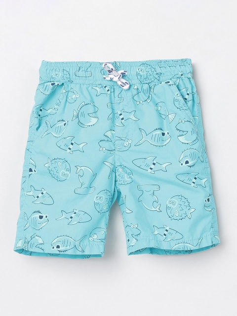 

max Boys Blue Conversational Printed Regular Shorts