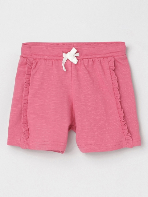 

max Girls Red Pure Cotton Regular Shorts