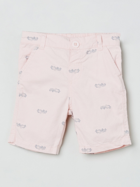 

max Boys Beige Conversational Printed Regular Shorts