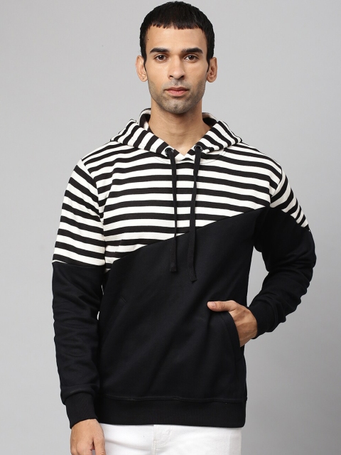 

Campus Sutra Men White & Black Colourblocked Cotton Sweatshirt