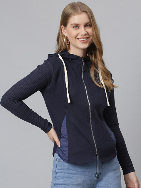 

Campus Sutra Women Blue Windcheater Sporty Jacket