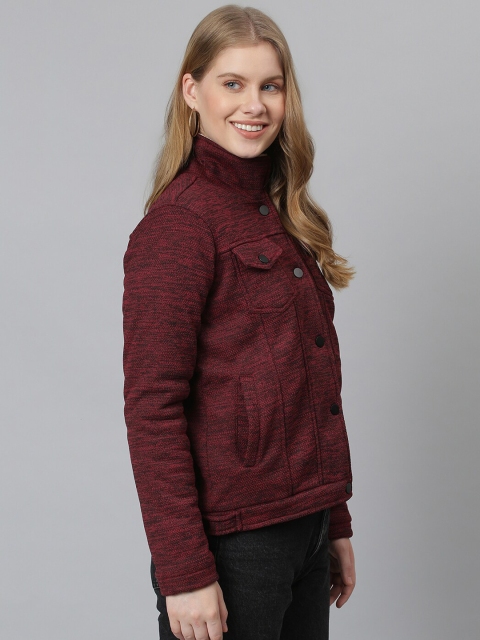 

Campus Sutra Women Red Windcheater Open Front Jacket