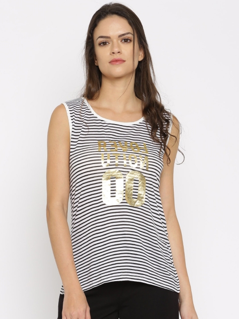 

ONLY Women White Striped Regular Top