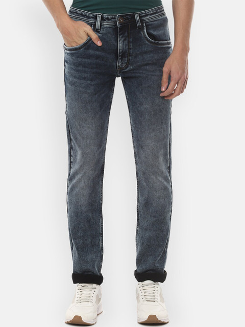 

VAN HEUSEN DENIM LABS Men Navy Blue Slim Fit Light Fade Jeans