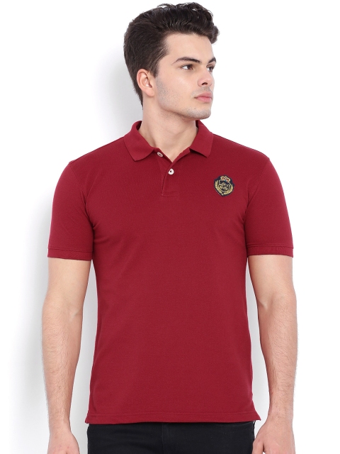 

L.A. SEVEN Maroon Slim Fit Polo T-shirt