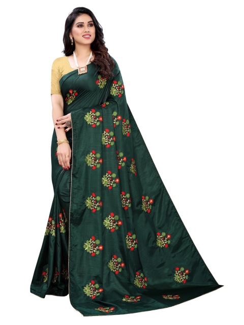 

KALINI Green & Red Floral Saree