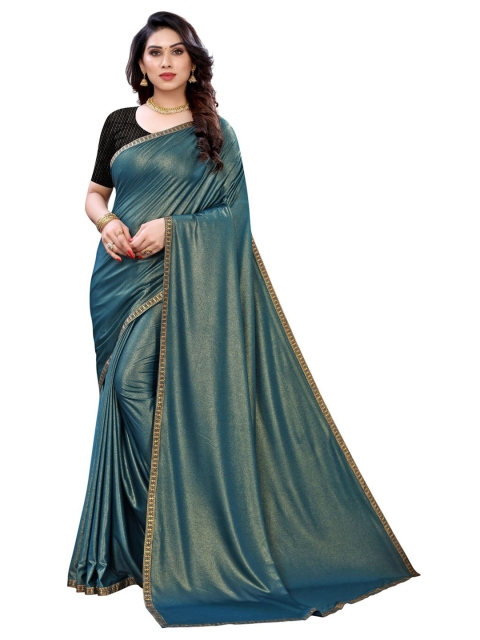 

KALINI Teal Green & Gold-Toned Saree