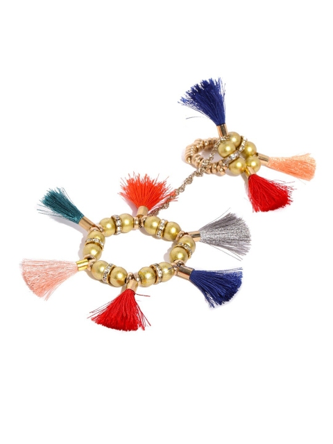 

Blisscovered Women Gold-Toned & Red Ring Bracelet