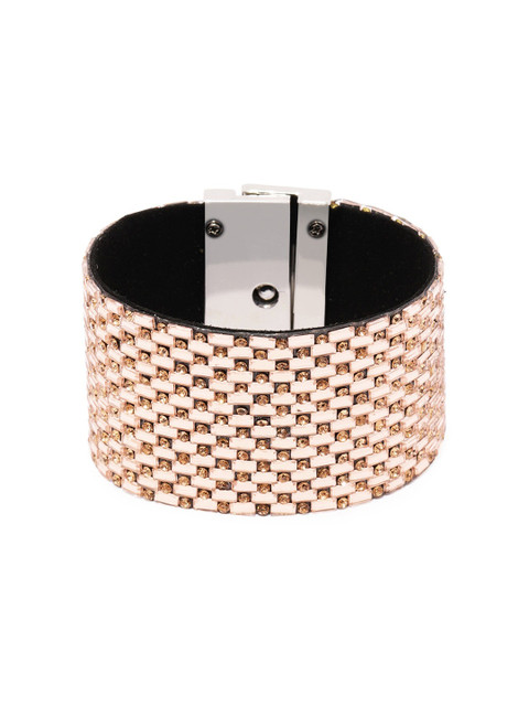 

Blisscovered Women Rose Gold -Toned Cuff Bracelet, Pink