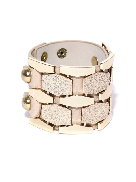 

Blisscovered Women Beige & Gold-Toned Contemporary Cuff Bracelet