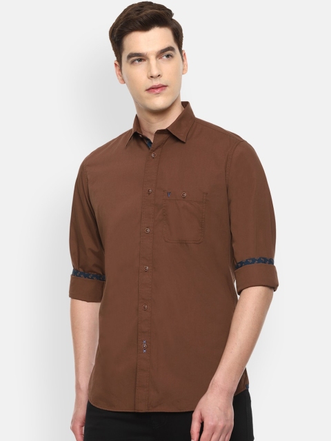 

VAN HEUSEN DENIM LABS Men Brown Opaque Casual Shirt