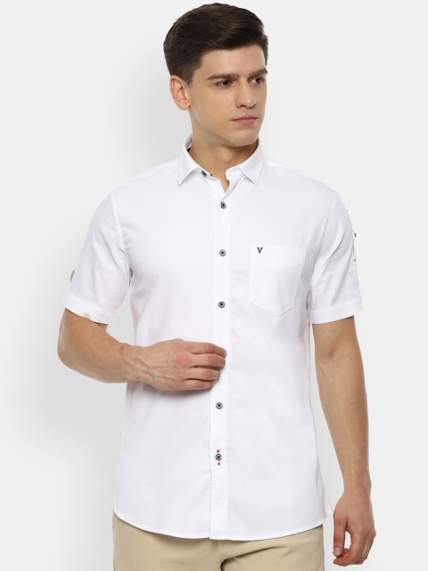 

VAN HEUSEN DENIM LABS Men White Slim Fit Opaque Casual Shirt