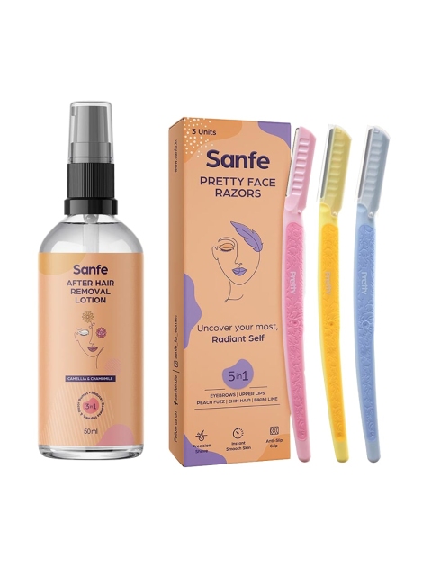 

Sanfe Women Face Razor and After Hair Removal Lotion, Coral