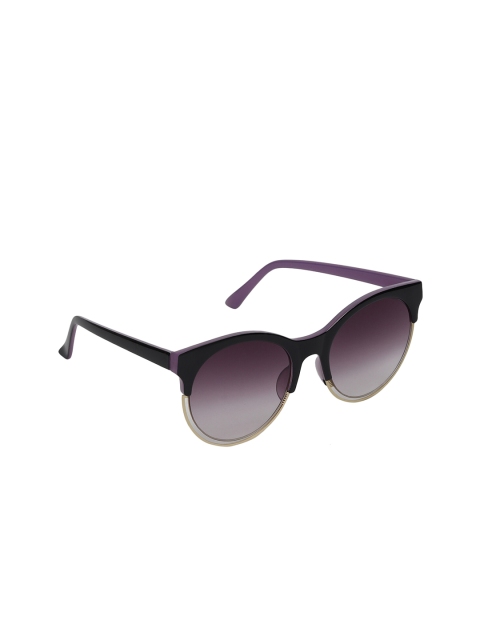 

Swiss Design Women Purple Lens & Black Browline Sunglasses with UV Protected Lens