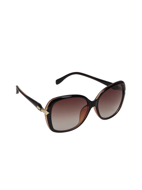 

Swiss Design Women Brown Lens & Black Square Sunglasses with UV Protected Lens