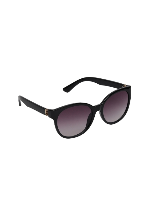 

Swiss Design Women Purple Lens & Black Oval Sunglasses with UV Protected Lens