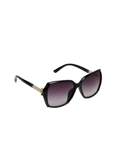 

Swiss Design Women Purple Lens & Black Butterfly Sunglasses with UV Protected Lens