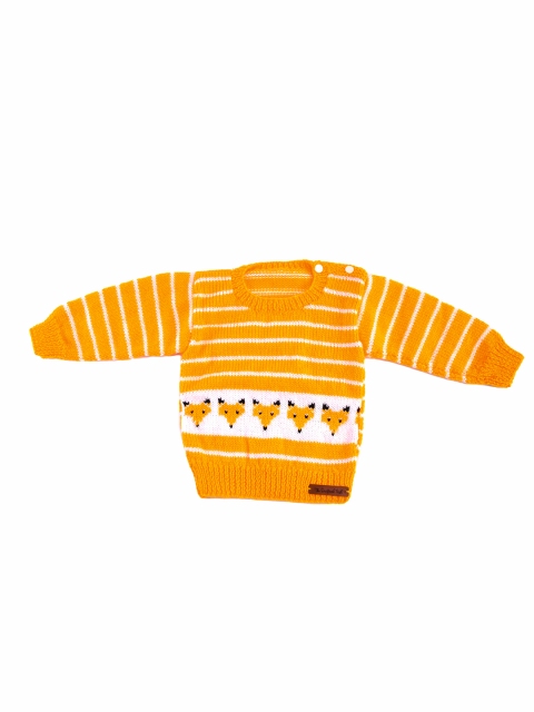 

The Original Knit Unisex Kids Mustard & White Striped Sweater Vest
