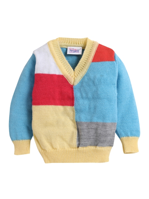 

Little Angels Unisex Kids Multicolor V neck Sweater, Multi