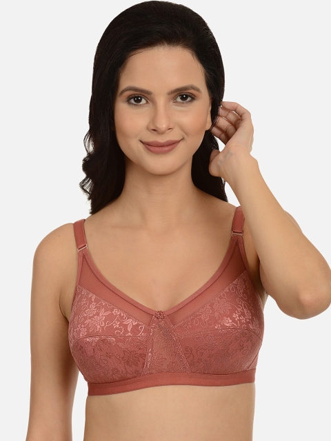 

mod & shy Brown Self-Design Floral Mesh Everyday Bra