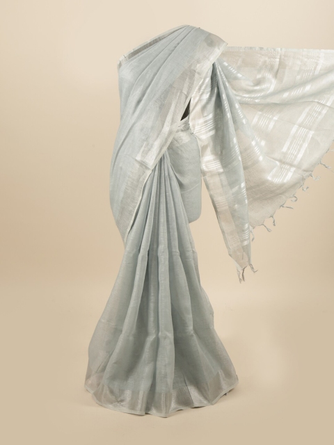 

Pothys Grey Linen Blend Saree