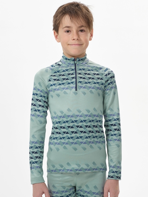 

WEDZE By Decathlon Boys Green Printed Thermal Tops