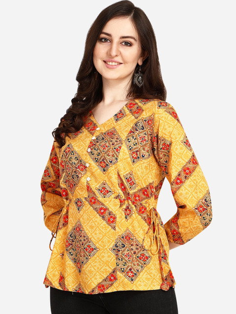 

OM SAI LATEST CREATION Yellow Regular Top