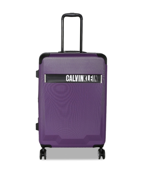 

Calvin Klein Purple Solid Kimpton Hard Medium Purple Luggage Trolley Suitcase