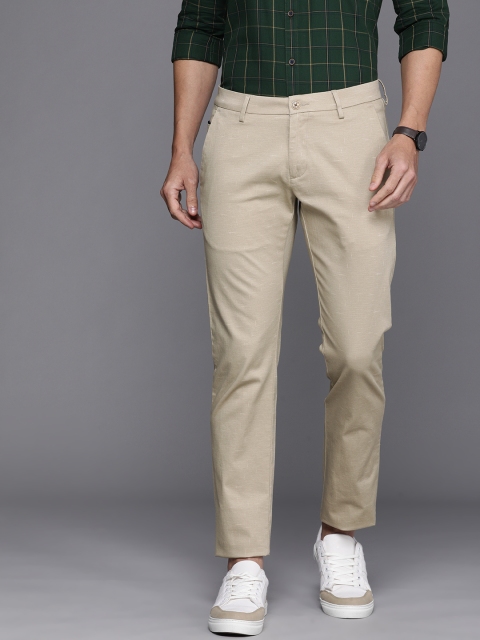 

Allen Solly Men Grey Printed Slim Fit Trousers