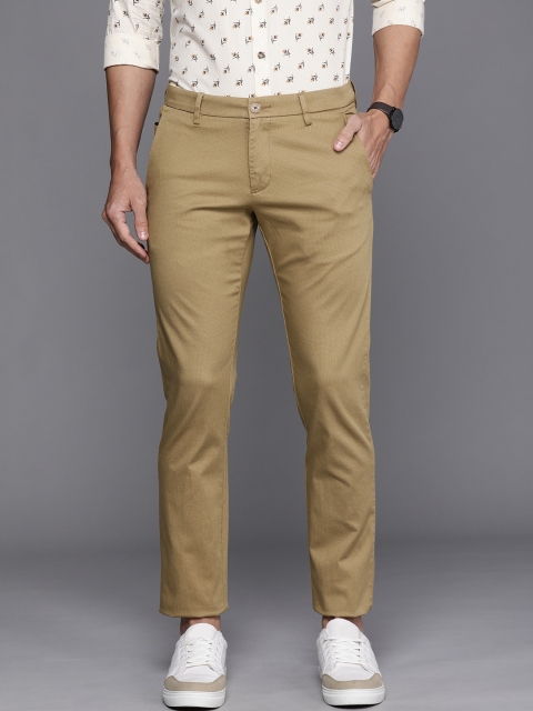 

Allen Solly Men Khaki Self Design Slim Fit Chinos
