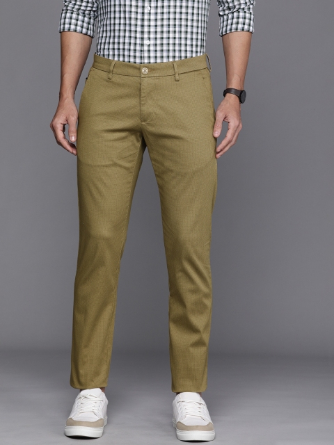 

Allen Solly Men Khaki Self Design Slim Fit Chinos