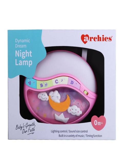 

Archies Kids Pink & White Solid Plastic Baby Light Lamps