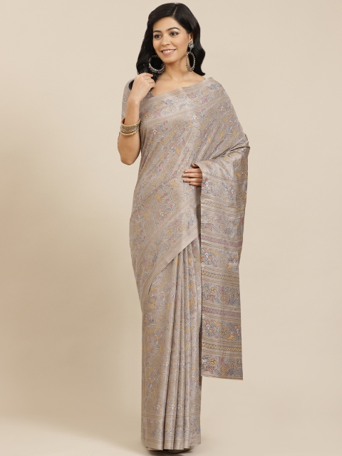 

SHANGRILA Grey Ethnic Motifs Art Silk Ready to Wear Saree
