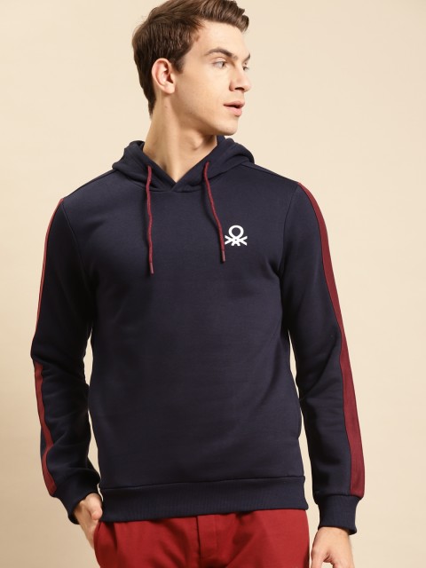 

United Colors of Benetton Men Navy Blue Sweatshirt