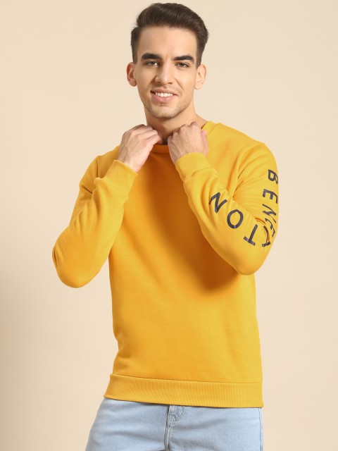 

United Colors of Benetton Men Mustard Yellow Sweatshirt