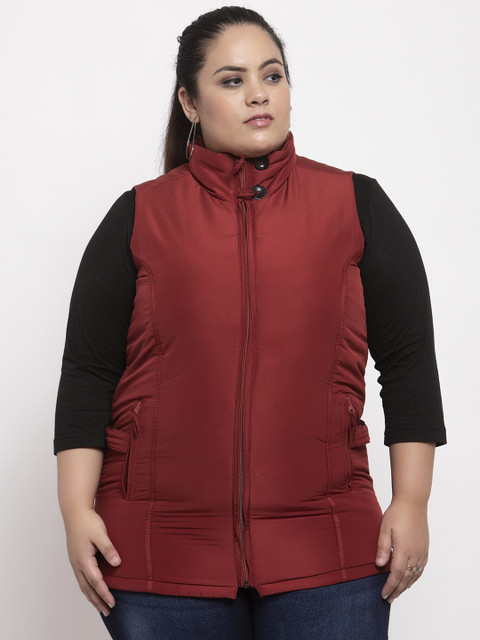 

plusS Women Maroon Puffer Jacket