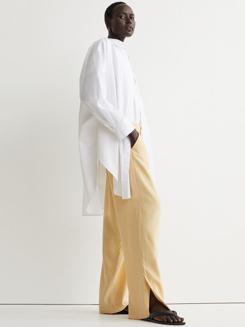 

H&M Men Long cotton shirt, White