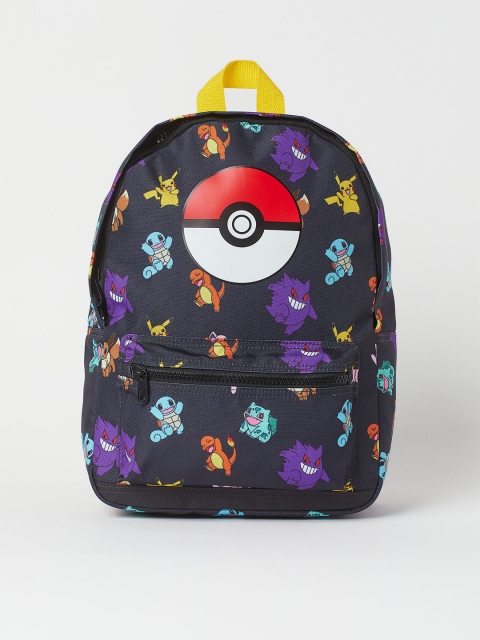 

H&M Boys Grey & Multi colored Pokemon Printed backpack