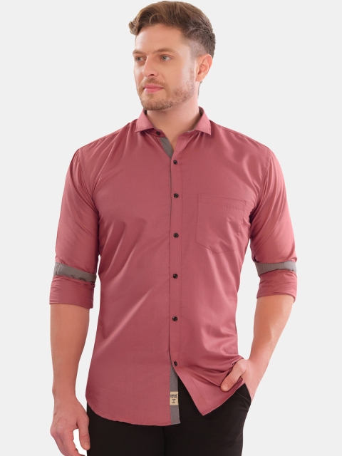 

VeBNoR Men Pink Opaque Casual Shirt