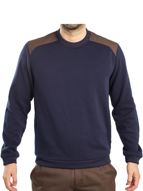 

SOLOGNAC By Decathlon Men Blue & Brown Colourblocked Pullover