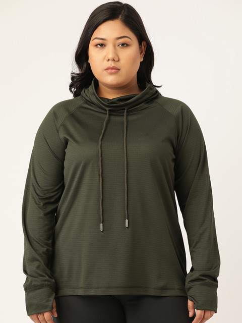 

SPIRIT ANIMAL Women Olive Green Solid Top